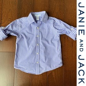Janie & Jack Boys Gingham Button Down Shirt! 💙